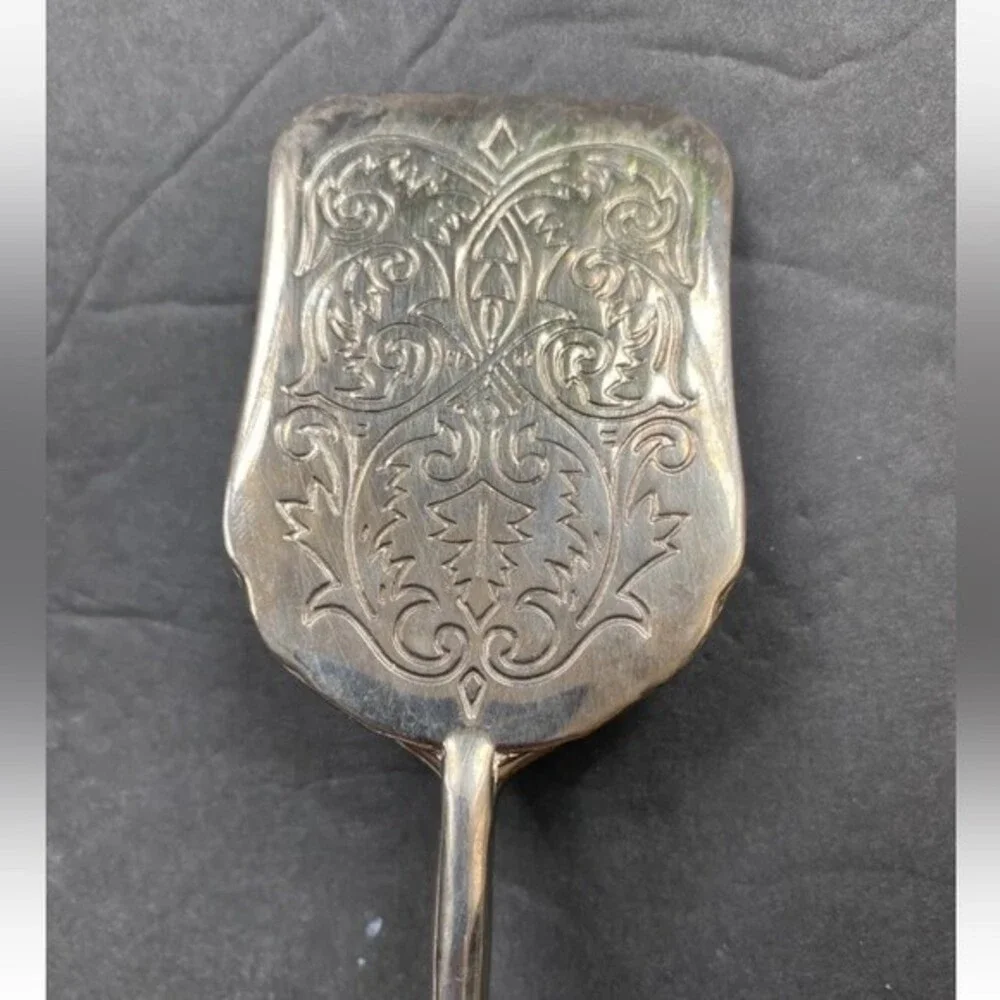 Vintage Silver Plated Floral Ornate Serving Bread ,Salad Server Scissor Tong